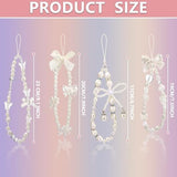4 Pcs Beaded Phone Charms for Phones, Cameras – Fashionable Cute Accessories for Daily Use, Gifting (white)