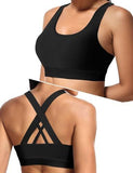 Women's Medium Support Cross Back Sports Bra For Yoga, Running & Gym Workouts, M (Black) In Australia - Darrahopens