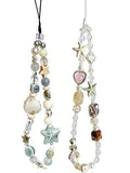 2-Pack Beaded Phone Wrist Straps for Phones, Cameras & Everyday Bags (white)