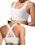 High-support Cross-back Sports Bra For Yoga, Running, Gym Workouts, M (white) In Australia - Darrahopens