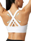 High-support Cross-back Sports Bra For Yoga, Running, Gym Workouts, M (white)