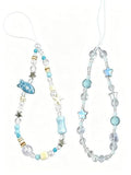 2-Piece Beaded Phone Lanyards for Phones, Cameras, Bags, Keychains, and More (Blue)