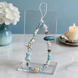 2-Piece Beaded Phone Lanyards for Phones, Cameras, Bags, Keychains, and More (Blue)