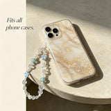 2-Piece Beaded Phone Lanyards for Phones, Cameras, Bags, Keychains, and More (Blue)