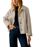 Versatile Women’s Trench Jacket for Daily Wear, Office, Travel & Seasonal Layering, XL (Light Beige)