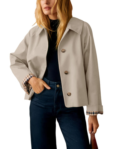 Versatile Women’s Trench Jacket for Daily Wear, Office, Travel & Seasonal Layering, XL (Light Beige)