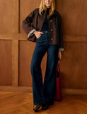 Versatile Cropped Jacket for Daily Wear, Office, Travel & Casual Outings, M (Dark Brown)