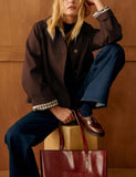 Versatile Cropped Jacket for Daily Wear, Office, Travel & Casual Outings, M (Dark Brown)