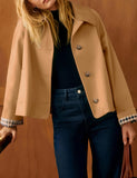 Versatile Cropped Trench Jacket for Daily, Work, Travel & Weekend Outfits, S (camel) In Australia - Darrahopens