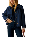 Versatile Cropped Jacket for Daily, Office, Travel and Casual Occasions, L (dark navy) In Australia - Darrahopens