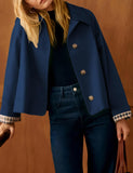Versatile Cropped Jacket for Daily, Office, Travel and Casual Occasions, L (dark navy) In Australia - Darrahopens