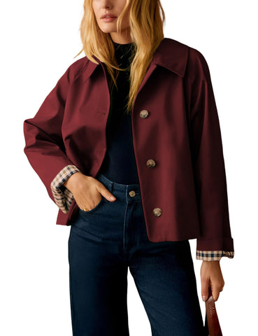 Versatile Casual Jacket for Daily Outings, Office Days, Travel, and Weekend Errands, L (burgundy) In Australia - Darrahopens