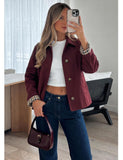 Versatile Casual Jacket for Daily Outings, Office Days, Travel, and Weekend Errands, L (burgundy) In Australia - Darrahopens