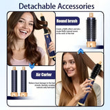 5-In-1 Hot Air Styler Hair Styling Tool Salon-Quality Hair Curling - Blue - Size 01
