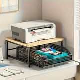 Kitchen Countertop Organizer Metal Drawer Storage Solid Hardwood Organizer - Black - Size 01