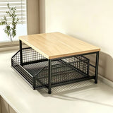 Kitchen Countertop Organizer Metal Drawer Storage Solid Hardwood Organizer - White - Size 01