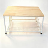 Kitchen Countertop Organizer Metal Drawer Storage Solid Hardwood Organizer - White - Size 01