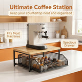 Kitchen Countertop Organizer Metal Drawer Storage Solid Hardwood Organizer - White - Size 01