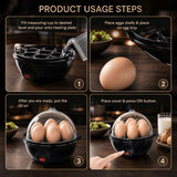 Egg Cooker 7-In-1 Egg Cooker Electric Egg Cooker Rapid Heating Egg Cooker - Black - Size 01