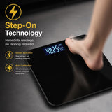 Digital Bathroom Scale Smart Scale Accurate Weight Scale High Capacity Scale - Black - Size 01