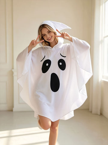 Ghost Cape Party Cape Halloween Costume Costume Party Themed Party Cosplay Cape - White - Size 01