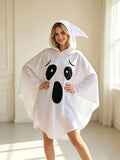Ghost Cape Party Cape Halloween Costume Costume Party Themed Party Cosplay Cape - White - Size 01