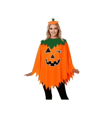 Pumpkin Costume Halloween Cape Costume Hat Party Costume Pumpkin-Themed Adult - Orange - Size 01 In Australia - Darrahopens