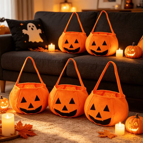 Halloween Candy Bags Pumpkin Shaped Bags Trick Or Treat Bags Halloween Party - Orange - Size 01 In Australia - Darrahopens