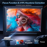 LED Projector Australia Home Cinema Projector Portable Mini Projector Built-In - Black - Size 01