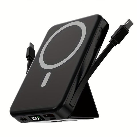 Portable Power Bank Digital Display Power Bank Built-In Cable Power Bank Power - Black - Size 01 In Australia - Darrahopens