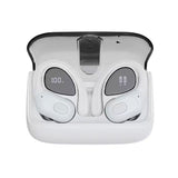 Sports Wireless Earbuds Running Ear-Hooks Pure Bass Earphones Dual LED Display - White - Size 01