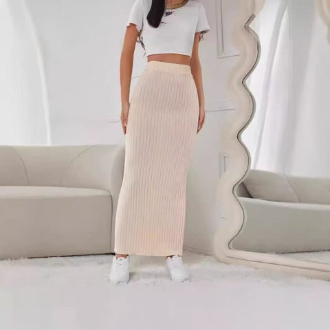 Ribbed Maxi Skirt Women'S Maxi Skirt Black Maxi Skirt Beige Maxi Skirt Trendy - Ivory - Size L In Australia - Darrahopens