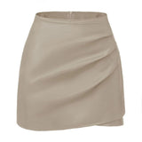 Burgundy Faux Leather Mini Skirt Faux Leather Skirt Women'S Wrap Skirt Trendy - White - Size S In Australia - Darrahopens