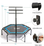 Foldable Mini Trampoline,Fitness Re-bounder with Adjustable Bar