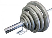 115kg Olympic Hammertone Cast Iron Barbell Weights Set