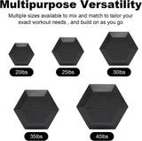 20lb to 45lb Rubber Coated Hex Dumbbells (sold in pairs) — Pair of 35LB / ~16kg