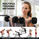 20lb to 45lb Rubber Coated Hex Dumbbells (sold in pairs) — Pair of 35LB / ~16kg