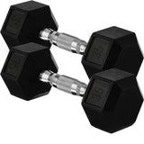 20lb to 45lb Rubber Coated Hex Dumbbells (sold in pairs) — Pair of 35LB / ~16kg