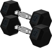 20lb to 45lb Rubber Coated Hex Dumbbells (sold in pairs) — Pair of 35LB / ~16kg