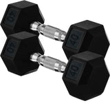 20lb to 45lb Rubber Coated Hex Dumbbells (sold in pairs) — Pair of 35LB / ~16kg