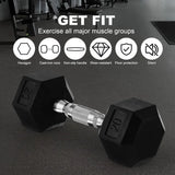 20lb to 45lb Rubber Coated Hex Dumbbells (sold in pairs) — Pair of 40LB / ~18kg In Australia - Darrahopens