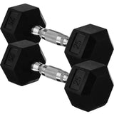 20lb to 45lb Rubber Coated Hex Dumbbells (sold in pairs) — Pair of 40LB / ~18kg
