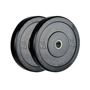 2 x 15kg Black Olympic Bumper Plate