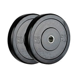 2 x 25kg Black Olympic Bumper Plates