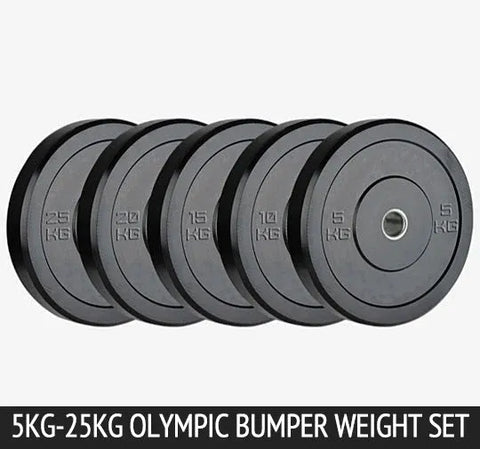 150kg Black Olympic Bumper Plate Weight Set
