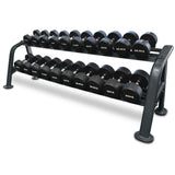 10-40kg Premium Rubber Coated Round Dumbbell Set with 2-Tier Rack (10 Pairs)