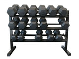 Ultimate 1–50kg Rubber Hex Dumbbell Package with 2 Storage Racks