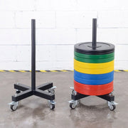 Vertical Olympic Bumper Plate Stacker with Wheels In Australia - Darrahopens