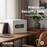 Wendlon White Safe Box Touch Screen with Fingerprint/Electronic Password, Backlit Keypad, LED Light, Anti-Rust & Anti-Theft, Home/Office, 0.78 Cubic Feet,25×35×25 cm In Australia - Darrahopens