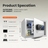 Wendlon White Safe Box Touch Screen with Fingerprint/Electronic Password, Backlit Keypad, LED Light, Anti-Rust & Anti-Theft, Home/Office, 0.78 Cubic Feet,25×35×25 cm In Australia - Darrahopens